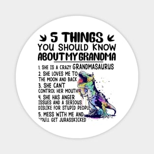 5 Things You Should Know About My Grandma She Is A Crazy Grandmasaurus Magnet